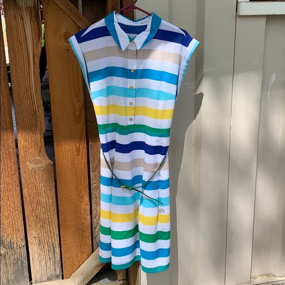 Calvin Klein stripped summer business casual dress